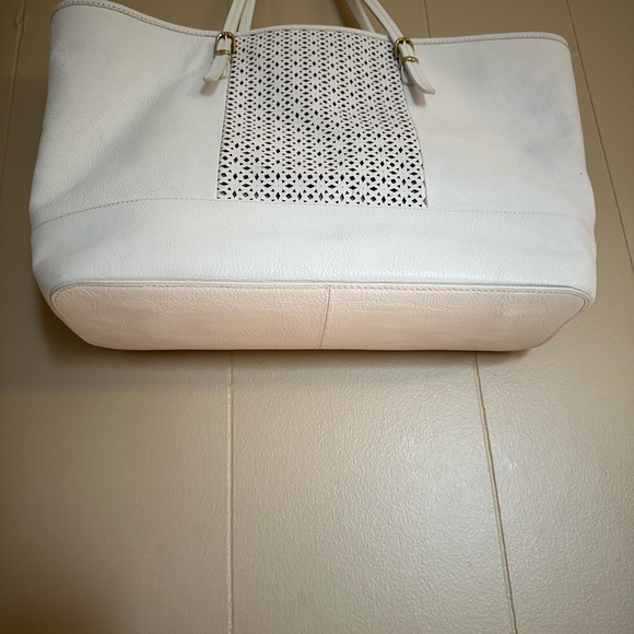 Talbots White Perforated Tote Bag - Picture 2 of 8